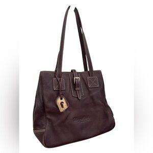 Classic Brown Leather Tote Shoulder Bag